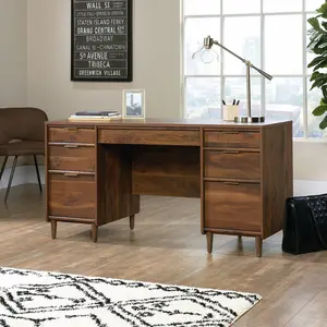Sauder Clifford Place Executive Desk with 2 File Drawers Full Extension Slides & Tapered Legs for Home Office or Corporate Setting