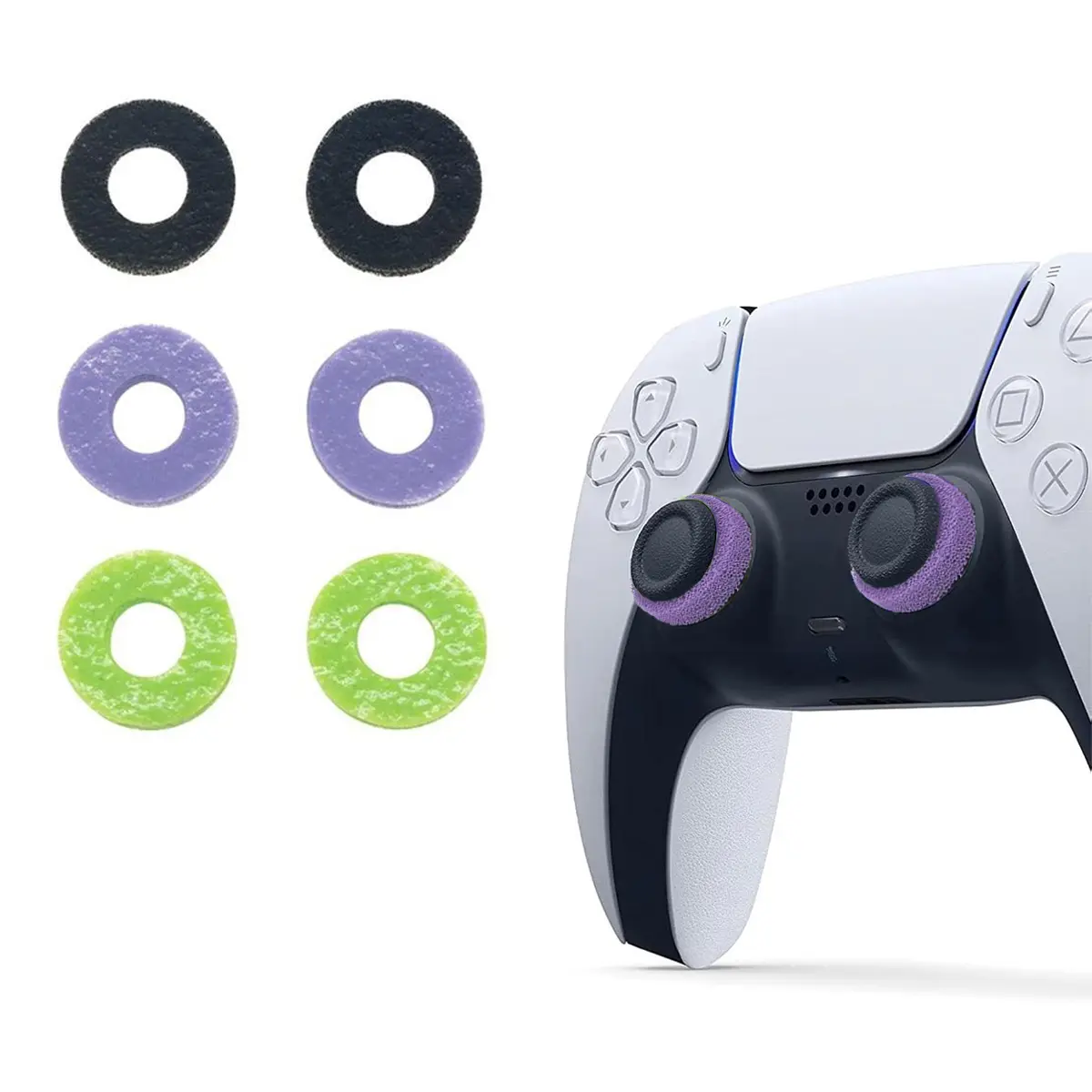 Precision Rings, 6PCS Aim Boost Kit ,3 Different Color Strengths Motion Control,Target Shooting Game Aid Reduce Joystick Shaking Dampers for PS4, PS5, Xbox One, Xbox Series X, Switch Accessories