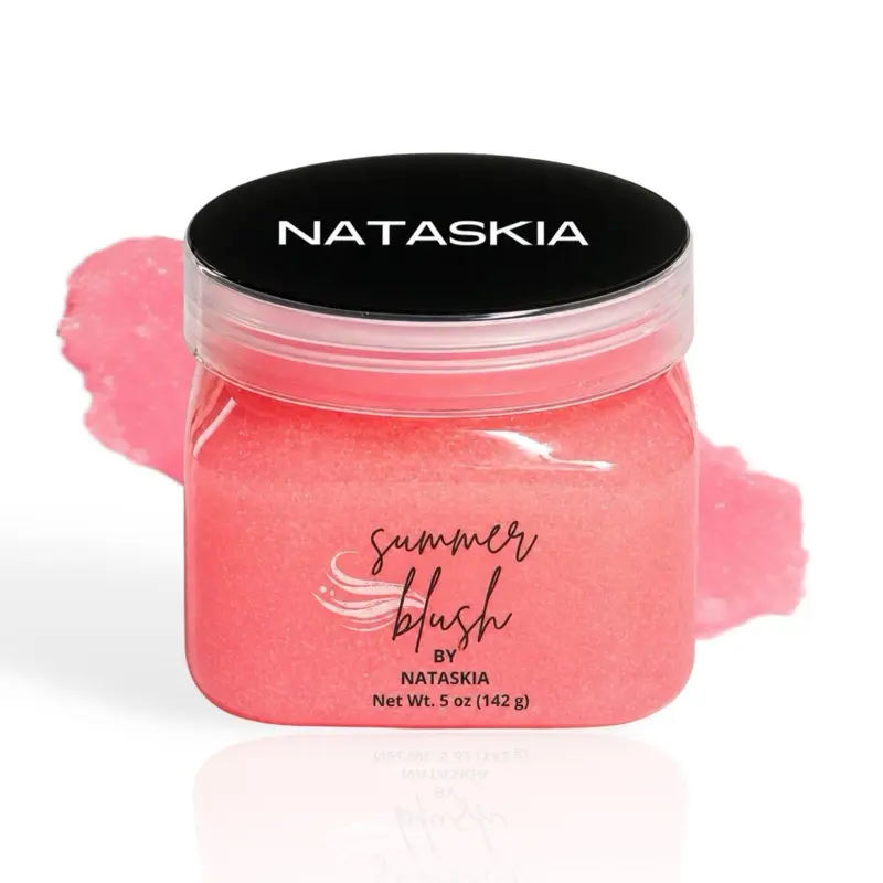 Nataskia Sommer Blush Body Scrub - Exfoliating & Moisturizing for Soft & Smooth Skin with Gentle Rose Scent 5 oz Body Cleansing Product