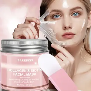 Collagen & Biotin Peel-off Facial Mask, Deep Moisturizing Facial Mask, Lifting and Firming Face Mask, Facial Skin Care Product for Women & Men, Collagen Gel Mask, Hydrating Mask