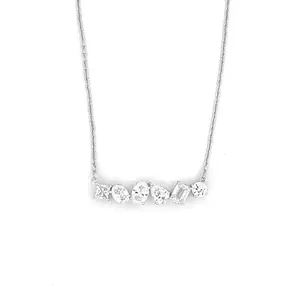 14K Gold Mixed Shape Lab Grown Diamond Pendant Necklace