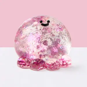 SqueezeSquad Taba Silicone Crew Fuchsia Octopus Squishy – Premium Silicone Stress Relief Toy | Slow Rise Squish | 10 × 10 × 5 cm | 1pc Collectible Fidget