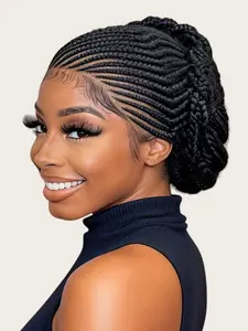 High Quality HD All Lace Braided Wig, Unique Ditch Style Updo Braids, Trendy New Fashion, Perfect Valentine's Day Gift