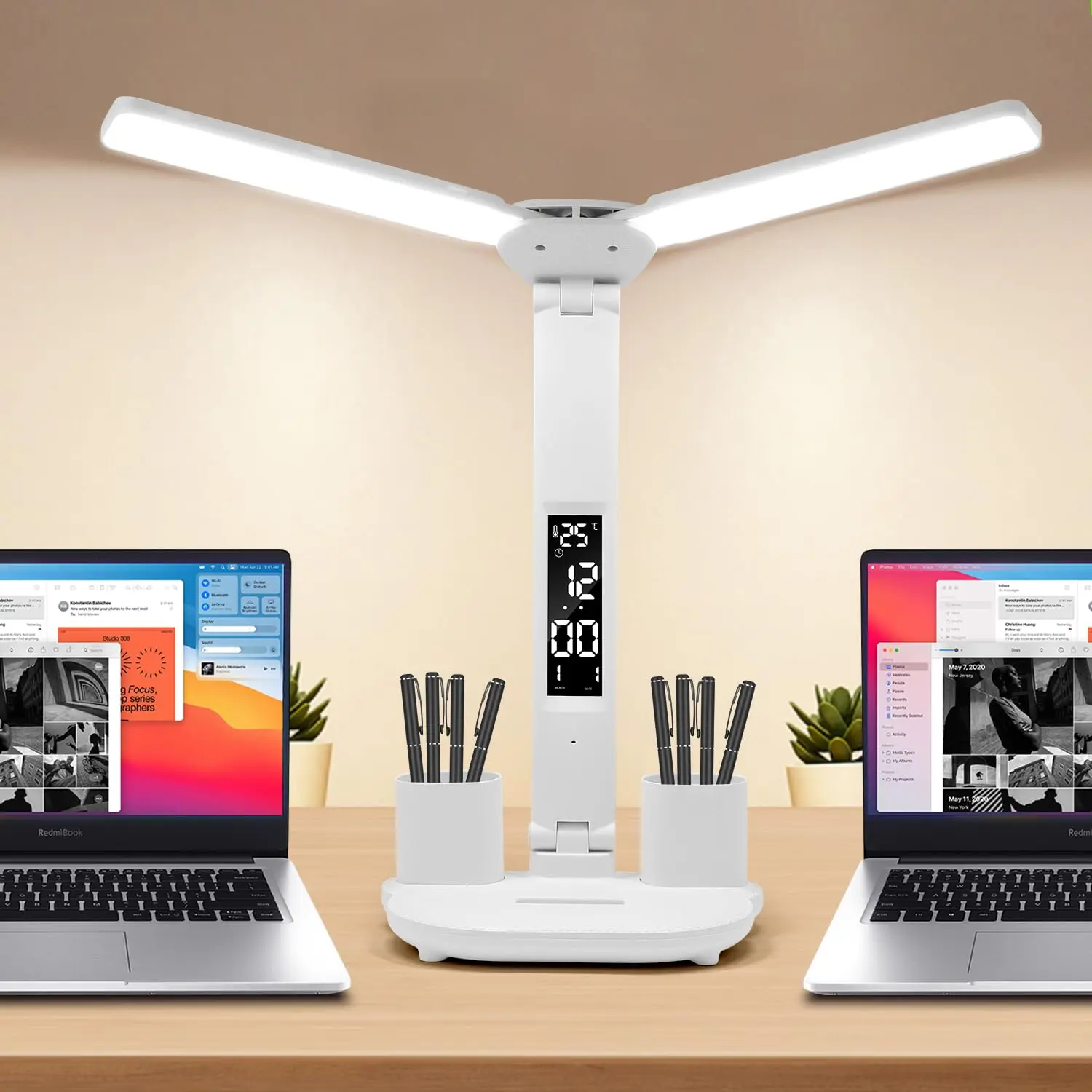 Smart LED Desk Lamp, Table Lamp, USB Rechargeable LED Desktop Light with Touch Control, Multifunctional Home & Office Lighting Solution