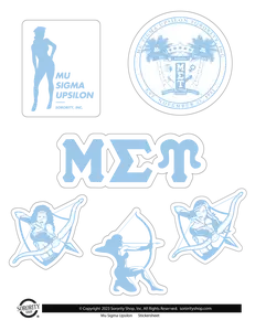 Mu Sigma Upsilon Brand Focus Sticker Sheet