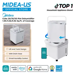 Midea Cube 20 Pint Dehumidifier for Basement and Rooms at Home, Smart Control, ENERGY STAR Efficient, Includes Drain Hose