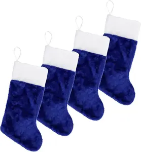 Decorative Stocking - 18-Inch Tall - Blue - 4-Pack