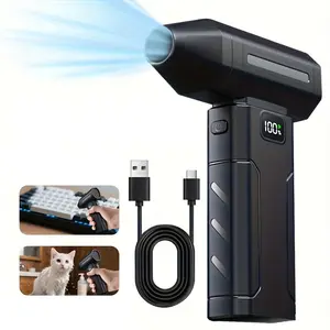 Compressed Air Duster, Ultra-Powerful Cordless Electric Air Duster with 3000mah Battery, Air Fan for Keyboard, Computer, Car, Home Cleaning