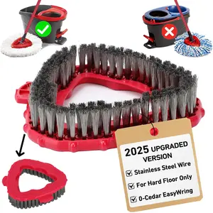 Wire Brush Head for O Cedar EasyWring 1-Tank System – Stainless Steel Scrub Brush for Deck, Patio, Garage, Concrete, Shower Tile and Floor Cleaning, Scrubber Mop Head