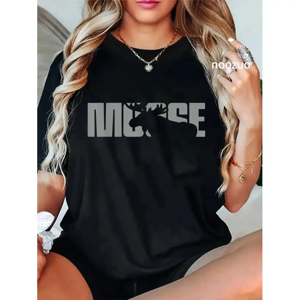 100% Cotton Unisex Moose Lover Apparel - Moose T-Shirt Casual Graphic Printed TeeSunset Valley Store1