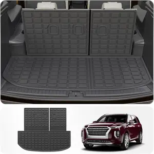 Cargo Mat Compatible with 2020-2025 Hyundai Palisade,2024 Accessories (Trunk Mat With Backrest Mats)