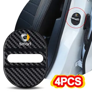 Car Door Lock Protective Cover 4PCS Car Door Lock Anti Rust Sleeve For Smart Fortwo Forfour Forjeremy Forvision 451 453 Brabus Vehicle Exterior Decoration Car Accessories