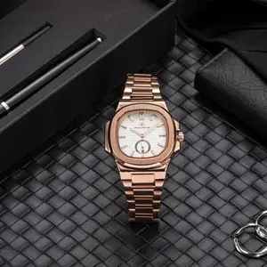 DELOS & PALLAS Nautilus Waterproof Stainless Steel Multifunction Chronograph Calendar Luminous Watch