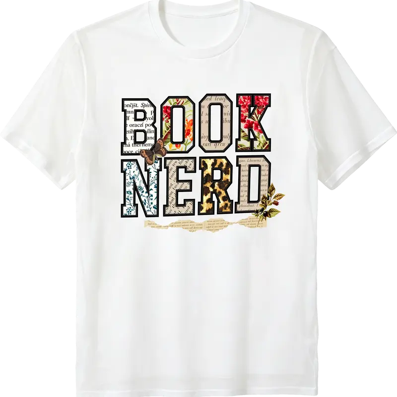 Book Nerd PRINTED Vintage T-shirt Retro Bookish Trendy Lover Retro Tee Trendy For Booktok Librarian Gift Idea Bookish Casual Short Sleeve Crew Neck Top book lover reading shirt booktok outfit literary apparel vintage reading tee reader clothing