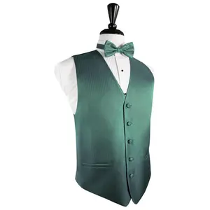 Aqua Herringbone Tuxedo Vest