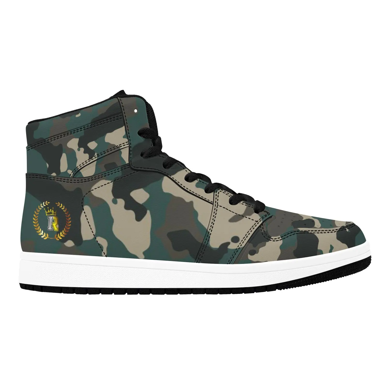 Royalty Crown IR Camouflage Men's High Top Sneakers
