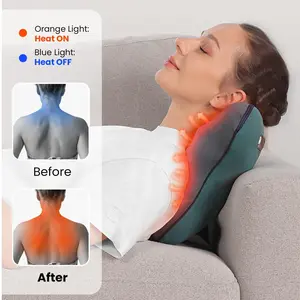 【BOB AND BRAD Back Massager with Heat】EZBack Corded Shiatsu Neck and Shoulder Massager Pillow for Pain Relief/Full Body Relaxation Comfort