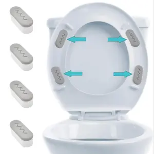 Toilet Seat Bumper, 4 Counts Bidet Seat Bumpers with Strong Buffer and Adhesive Function for Bidet Attachment, Bathroom Accessories, Restroom