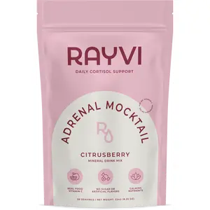 Rayvi Adrenal Mocktail Citrusberry | Vitamin C + Magnesium Electrolyte Ritual | Sugar-Free | Better Energy | Real Food Ingredients | support daily cortisol stress | 30 Servings