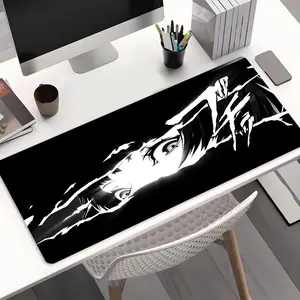 Shredded Effect Anime Face Mouse Pad - Non Slip Rubber Large Desk Mat for Office Gaming Creative Work, Manga Enthusiast Gift, Desk Accessories