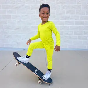 Neon Yellow Ribbed 2 Piece Pajama Set