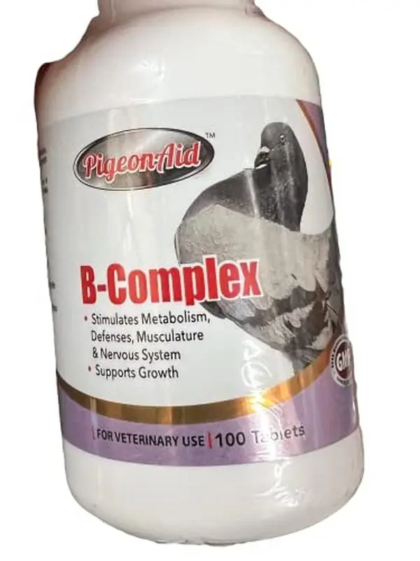 B-Complex Vitamin Health Supplement Tablets for Pigeons - 100 Count, Includes Vitamin B1, Folic Acid, Niacin, Supports Muscle Growth, Metabolic Boost, Pet Health Supplies for Small Animals