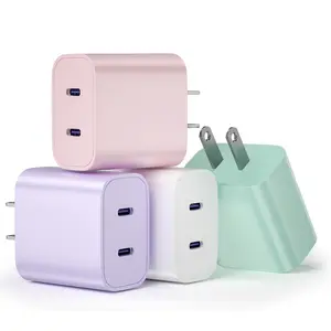 USB C Charger Block, Dual Port USB C Fast Charging Block，Type C Wall Charger Plug for iPhone 17/16/15/14/13/12/11/ Pro Max/Plus/Xs Max/XR/X,iPad Pro (20W)