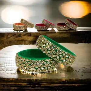 Vibrant Silk Thread Bangles with Kundan | Traditional Indian Jewelry for Weddings, Bridal Sets, and Festive Gifting | Cherished Elegance