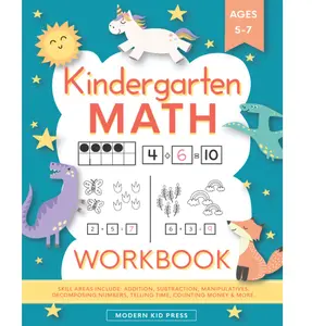 Kindergarten Math Workbook: Kindergarten and 1st Grade Workbook Age 5-7 | Homeschool Kindergarteners | Addition and Subtraction Activities + Worksheets