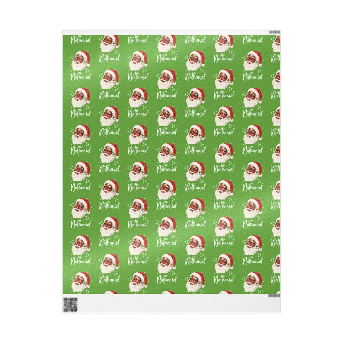 Vintage Black Santa Wrapping Paper - Customize it with your name!