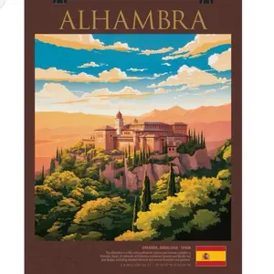Alhambra Granada Poster - Classic Travel Wall Decor