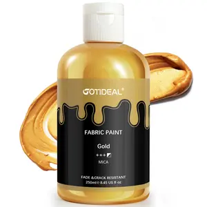 GOTIDEAL White Fabric Paint for Clothes Permanent,T-Shirts Textile Paint 8.45 oz (250 ml), For Refresh Furniture Upholstery, DIY Clothes, Jeans Crafts