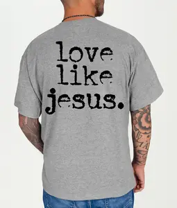 Love Like Jesus Boldly Men's Fitted T-Shirt Short Sleeve Crew Neck Casual Modern Summer Tee 100% BCI Combed Ringspun Cotton