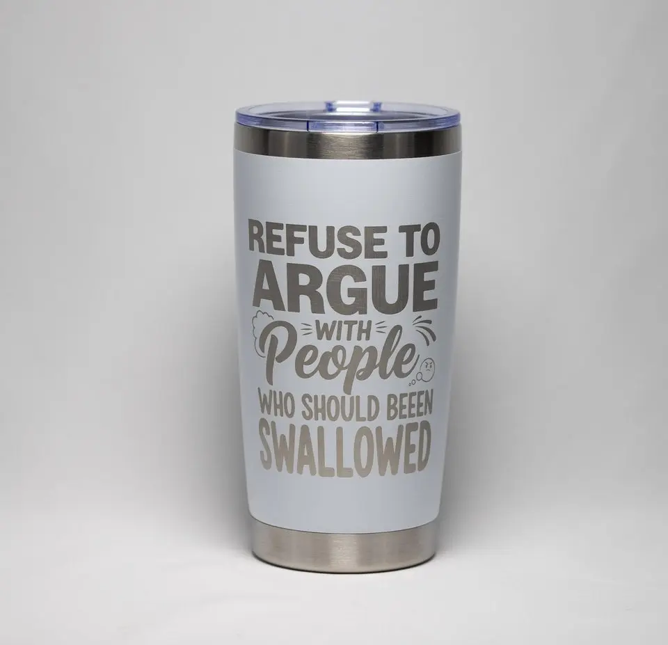 Dark Humor Tumbler - Laser Engraved Stainless Steel, 20 Ounce Drinkware With Double Wall Insulation
