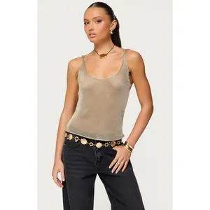 Edikted Women's Meena Shiny Knit Tank Top