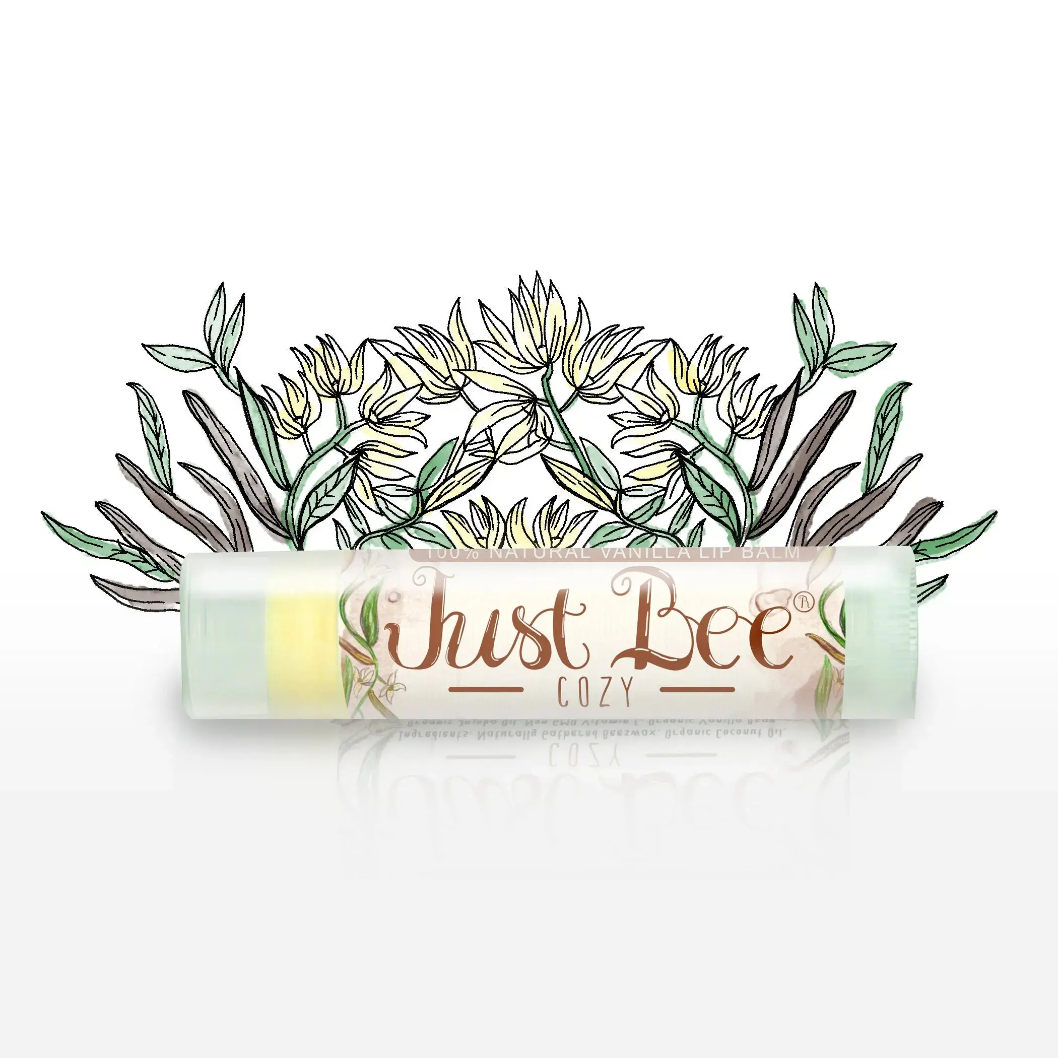 Just Bee Cozy Natural Beeswax Lip Balm with Coconut, Jojoba & Vanilla