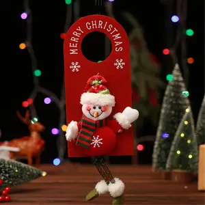 3-Piece Christmas Santa Door Handle Decor Set, Festive Holiday Decoration for Front Doors & Room Handles, Easy-To-Hang Indoor Ornament, Ornaments Decor