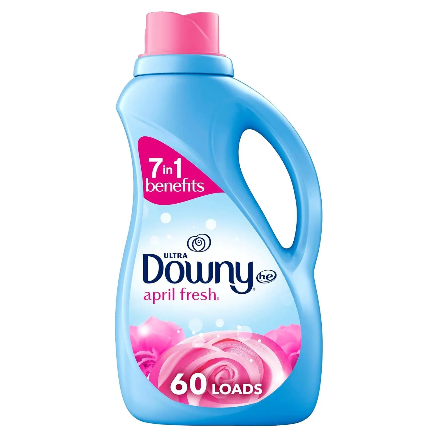 Downy 2 in 1 Liquid Fabric Softener, April Fresh, 44 fl oz, 60 Loads, Fabric Conditioner Liquid Provides Softness and Freshness for Fabrics