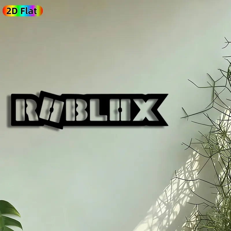 1pc Roblox Logo Metal Wall Art, Roblox Emblem Statue Mural, Artistic Metalwork, Intricate Craftsmanship, Perfect for Housewarming, Graduation, Game Room Bedroom Office Decor, Gift for Roblox Enthusiasts, Aesthetic Wall Decor, Modern Home Decor
