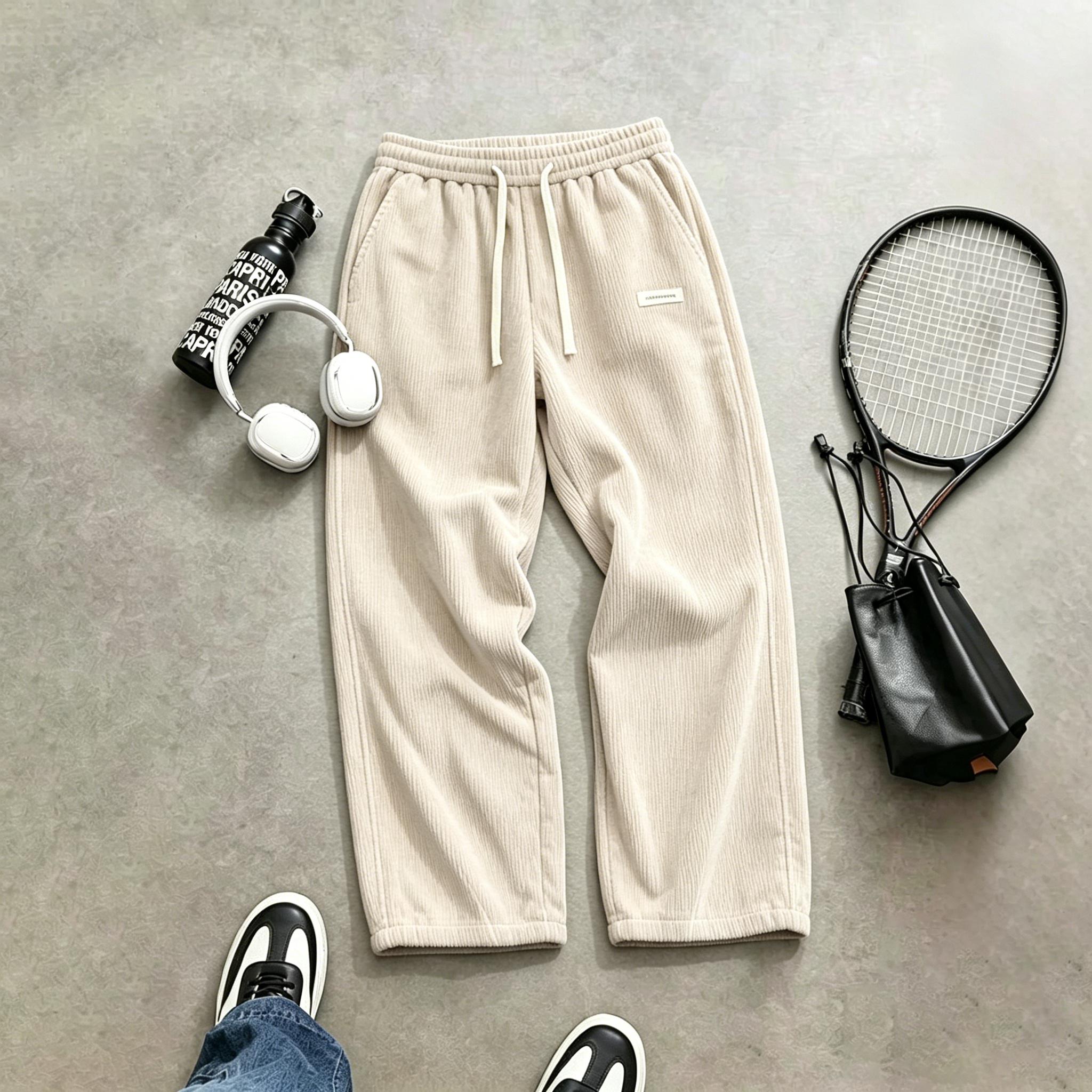 Men’s corduroy casual pants, loose straight cut, versatile new arrival for spring, summer, and autumn