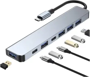 7 in 1 USB C Docking Station, Multi-Port Type C Adapter with USB 3.0 Port,   Port, Compatible with Laptop, Computer, Tablet, Keyboard and More
