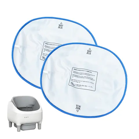 Classic Automatic Self-Cleaning Robot Litter Box Liners (2 Pieces) - 15.8×14.5in Thick, Tear-Resistant, Premium Waterproof Tear-Resistant Pad, Universal Fit, Blue Trim, Floor Protection, Fast Mess-Free Cleanups for Pet Lovers