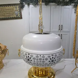 White with gold brand new chaffing dish