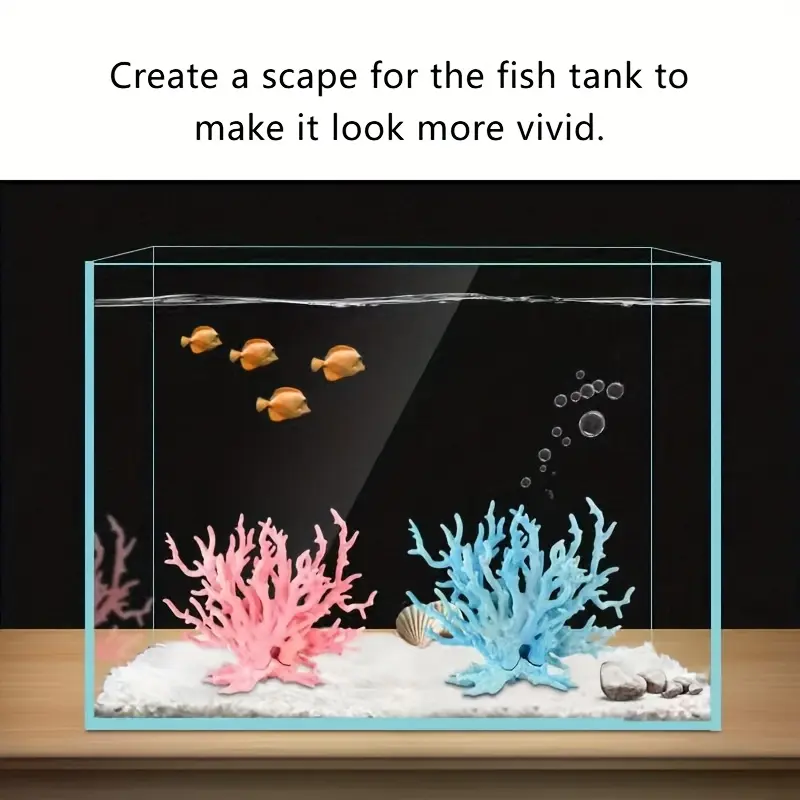 1pc/3pcs#Multi-colored marine decorative corals, corals for sea view room decoration, tri-color resin coral ornaments for aquarium scenery fishtank pc moss balls lava rock 20 gallon tank Smart Small with LED Light and Filter Dragon Stone