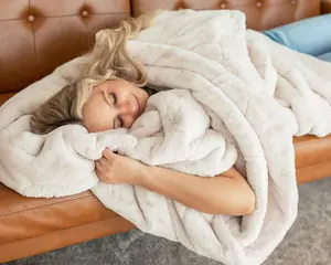 MINKY COUTURE Lush Macadamia Nut Blanket Soft and Cozy Design for Home Comfort MINKY COUTURE Lush Macadamia Nut Blanket Soft and Cozy Design for Home Comfort