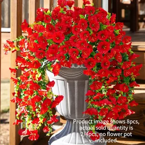 2/4 Pcs Artificial Morning Glory Vines, Faux Hanging Vines for Home Party Wedding Decor, Decorative Waterproof Indoor Outdoor Wall Greenery, Outdoor Artificial Flowers