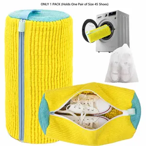 Removable Reusable Shoe Washing Mesh Bag, All Shoe Styles & Daily Laundry Work, Machine Wash Shoe Protector Bag, Lightweight Portable Space-Saving Laundry Supply