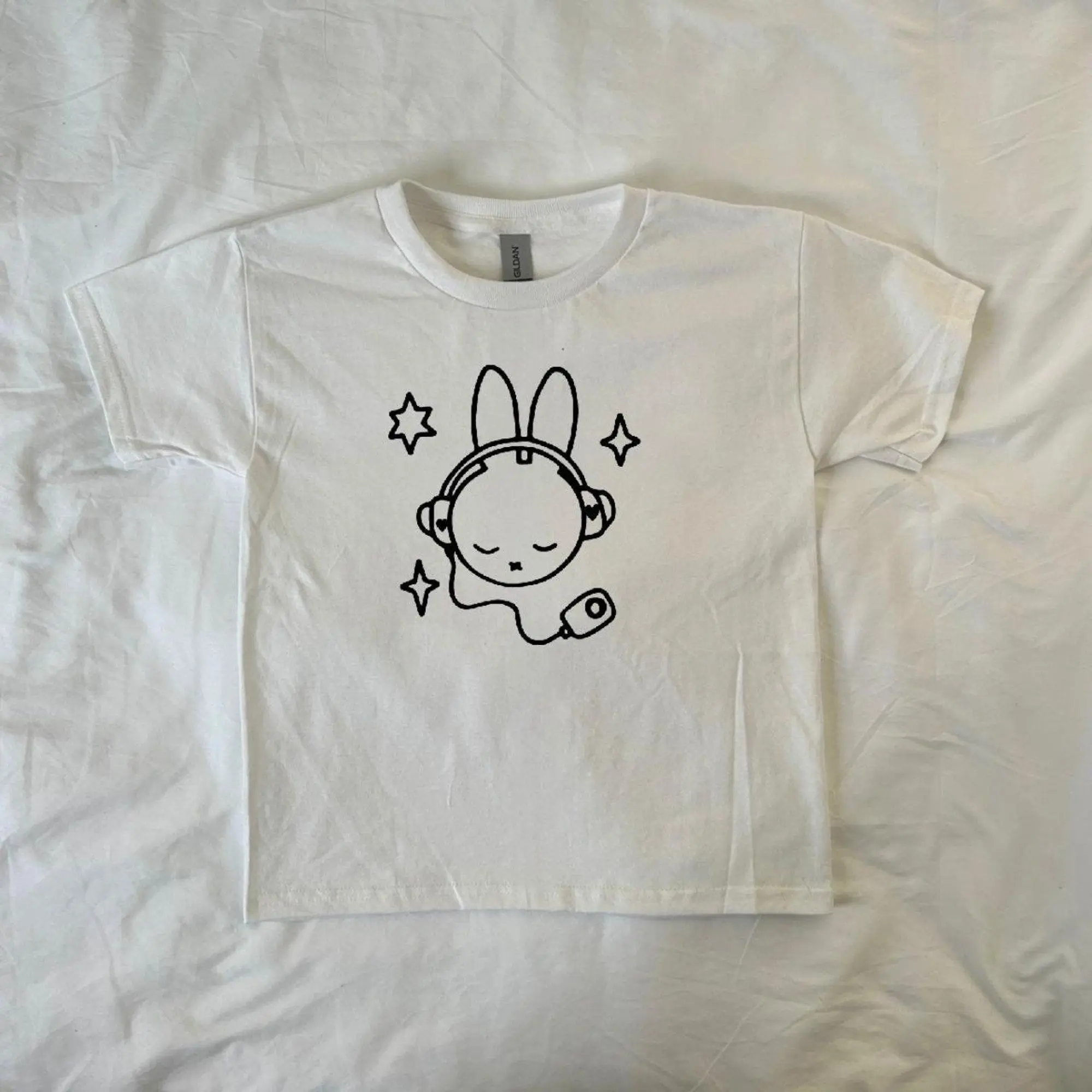 Handmade Print ShirtMiffy Baby Tee, y2k clothing, Pinterest ,vintage, 90s