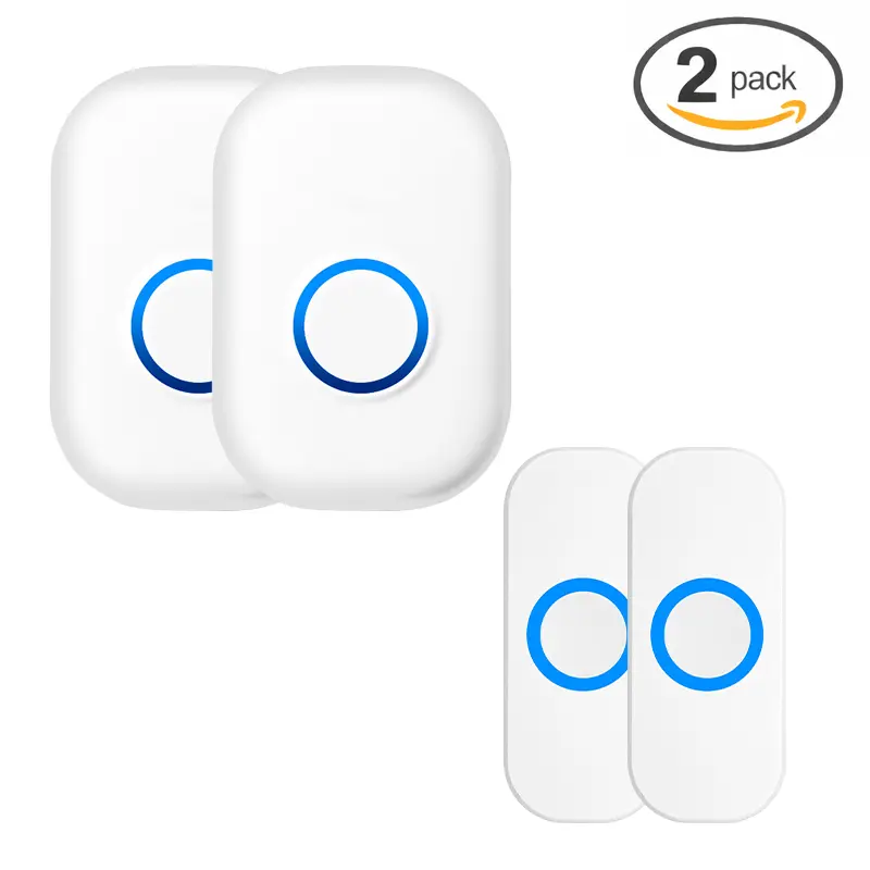 【2 Packs】Wireless Doorbell for Seniors, 1000ft/150m Long-Distance Remote Control, IP55 Waterproof Transmitter, Plug-and-Play Easy Installation, 38 Ringtones, 4 Adjustable Volume Levels, LED Flashing Light
