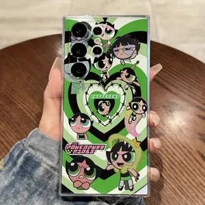 Cartoon Green Phone Case Featuring Buttercup from The Powerpuff Girls, Compatible for samsung galaxy S26 S25, S24, S23,S22 For iphone 17 16 15 14 13 12 11 17Air Plus Pro Promax. This Makes a Great Gift for Fans.